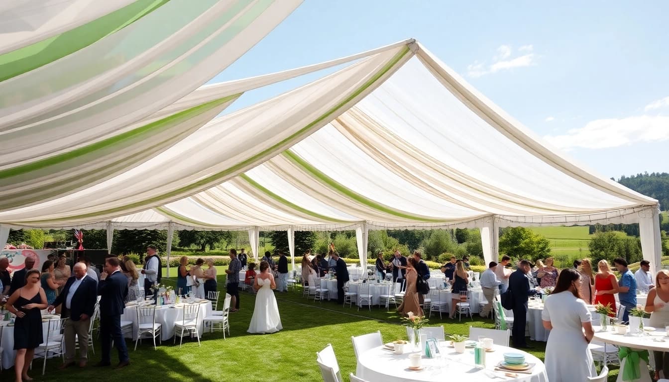 Enjoy vibrant Tent Rentals beautifully arranged for a memorable outdoor event.