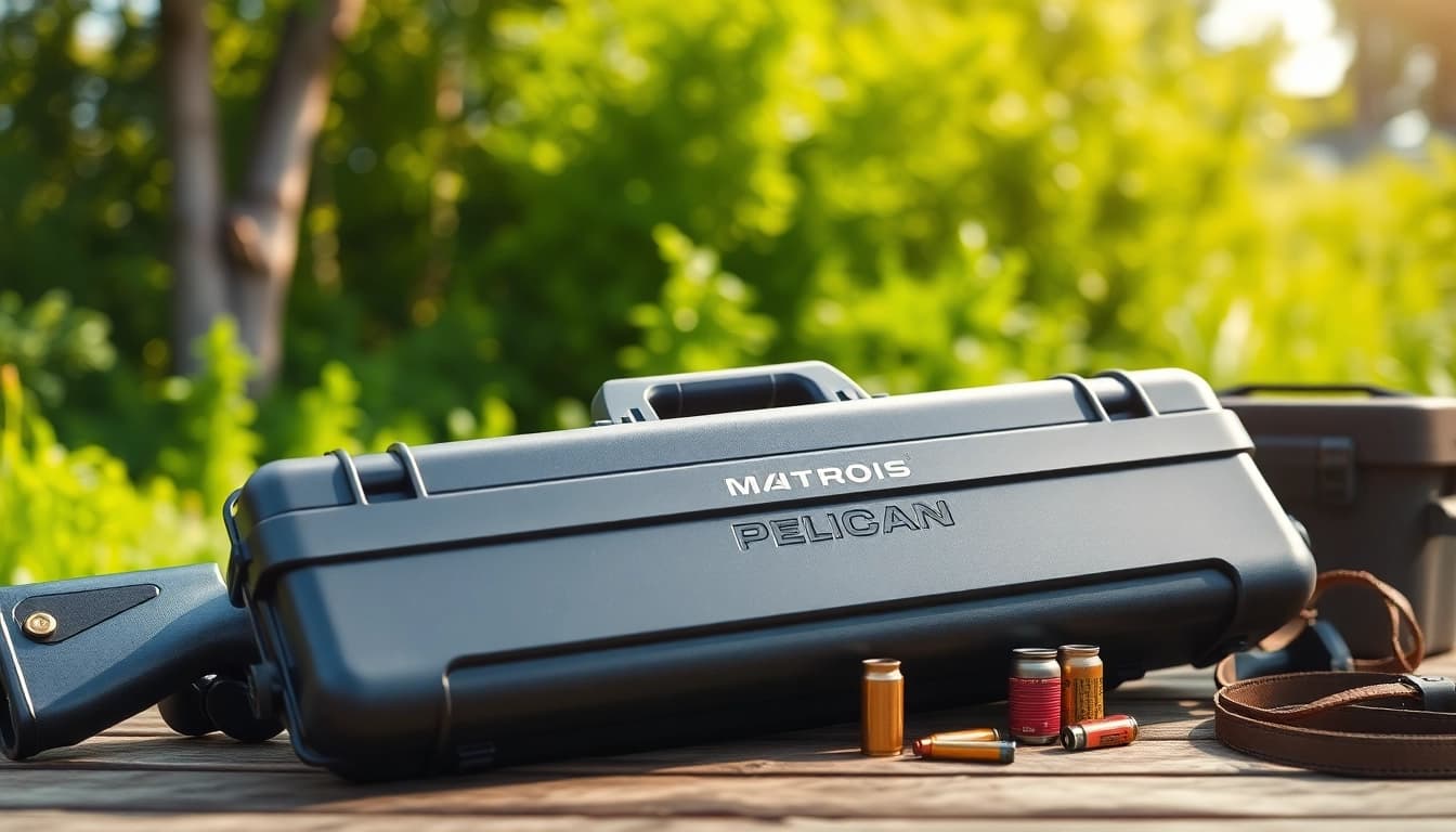Showcase your adventures with a durable pelican rifle case showcased in nature.