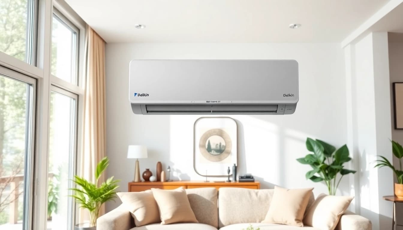 Enhance indoor comfort with a stylish daikin mini split ac installation in a bright living space.