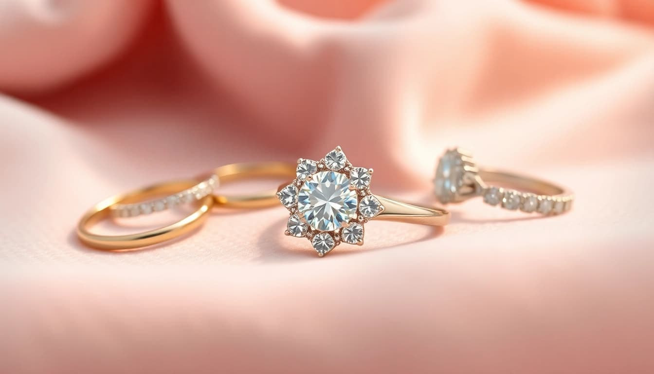 Showcase of promise rings featuring elegant designs and intricate details for a romantic proposal.