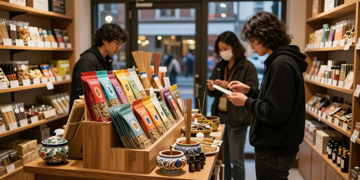 Browsing incense products at the urban shop incense-high-com.