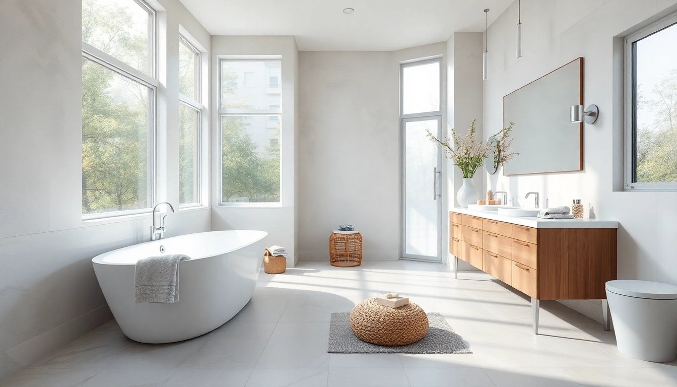Showcase of a bathroom renovation cost, highlighting a modern bathroom with elegant fixtures and natural lighting.