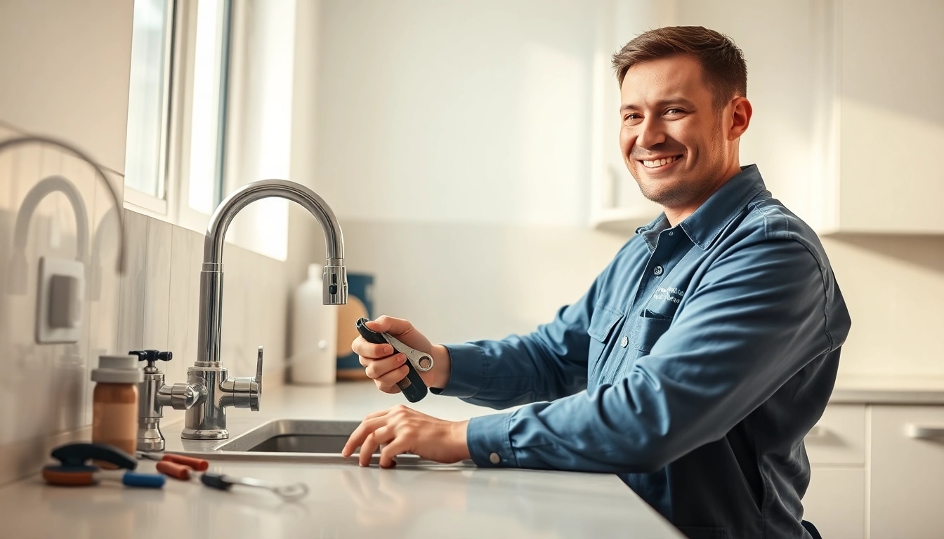 Find a reliable Plumber near me fixing a sink with professionalism and care.