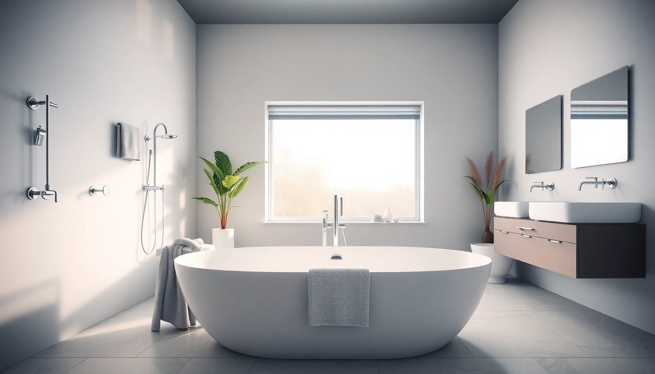 Stylish Badezimmerinstallation von sonni sanitär GmbH mit eleganten Armaturen und einem modernen Look.