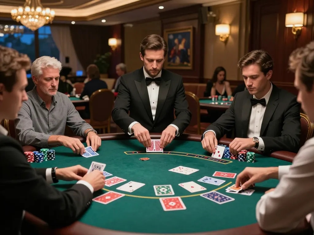 Players strategizing in a live blackjack game at cm88-t1 casino with engaging atmosphere.
