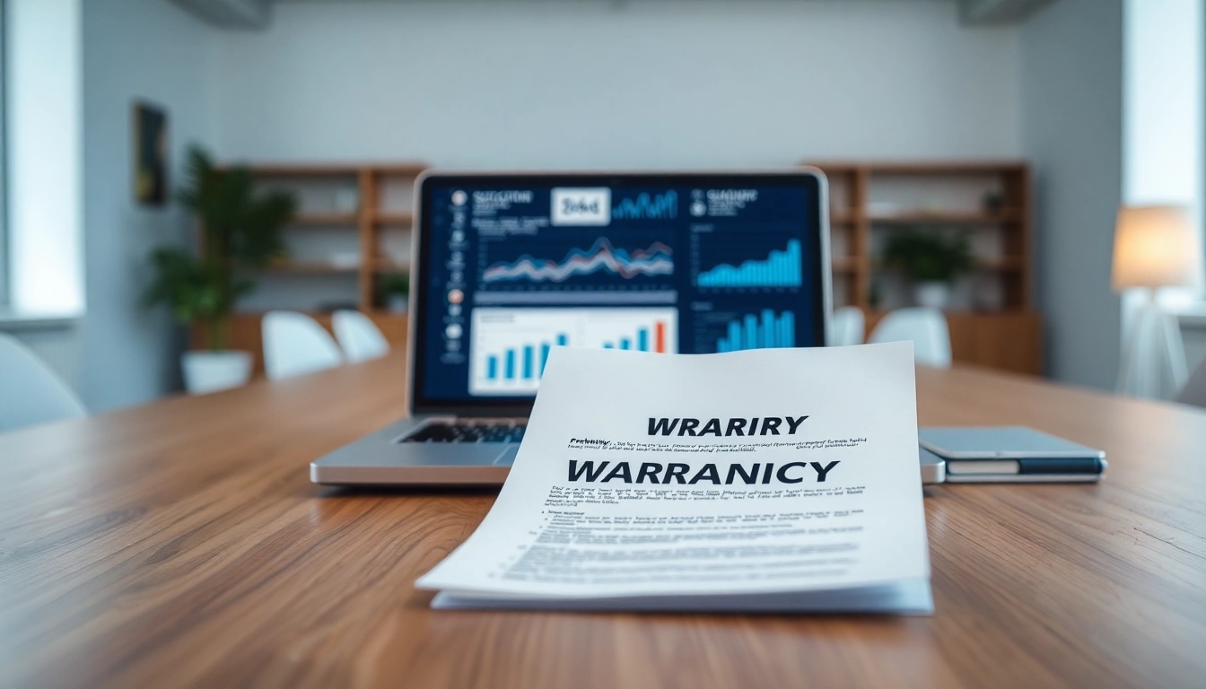 Engaging warranty documentation highlighting warranty company with clear exclusions, organized at a desk.