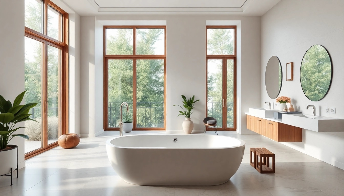Transform your space with elegant bathrooms featuring luxurious designs and natural light.
