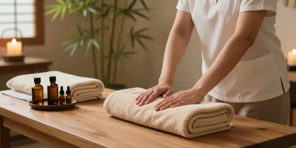 Experience 강동구출장마사지 in a tranquil wellness massage room with soothing ambiance and expert care.