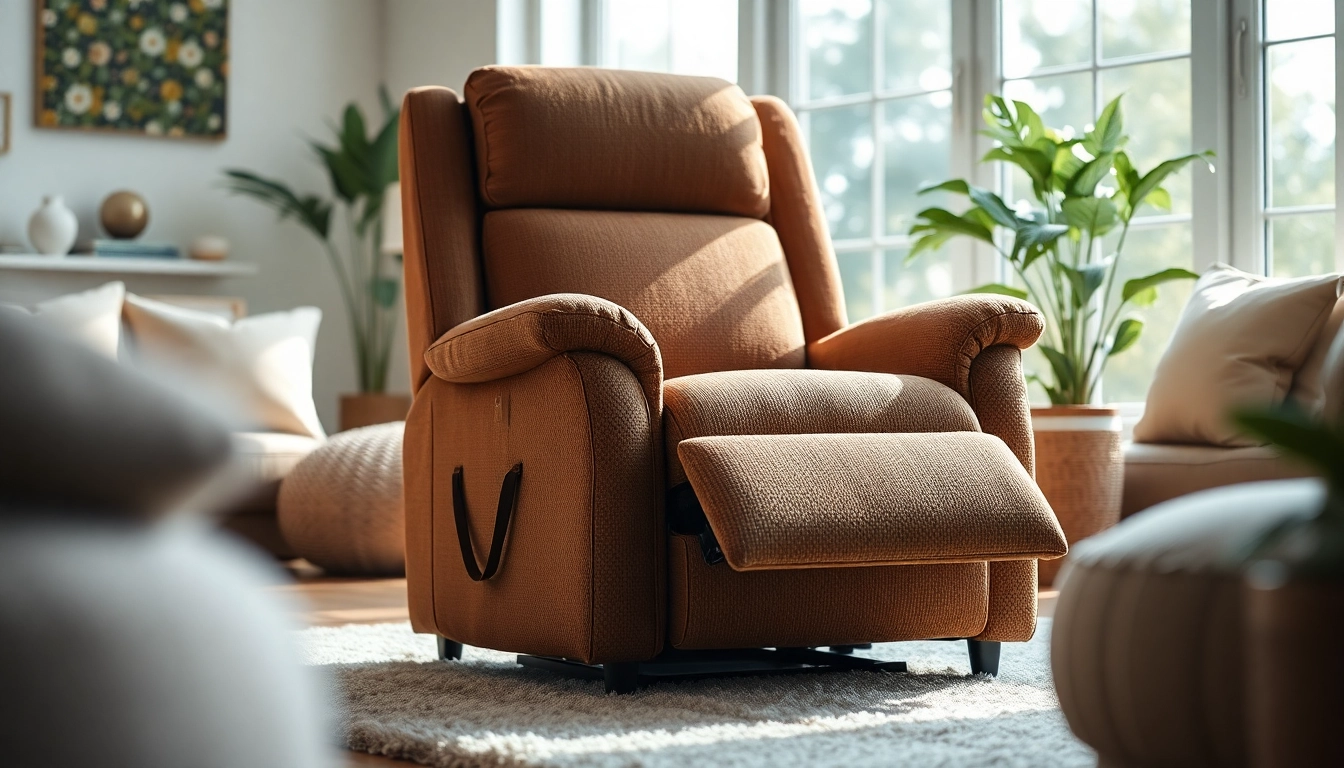 Relaxing on a reclining lift chair with heat and massage for comfort and soothing relief.
