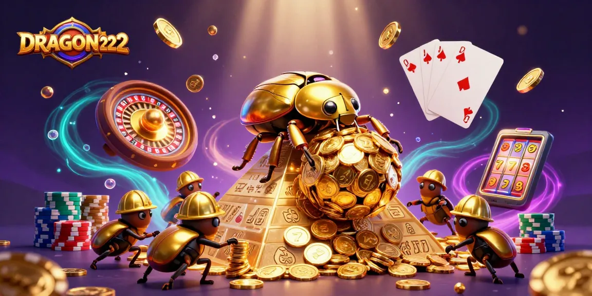Engage with DRAGON222's exciting slots, showcasing vibrant casino elements and dynamic winning potential.
