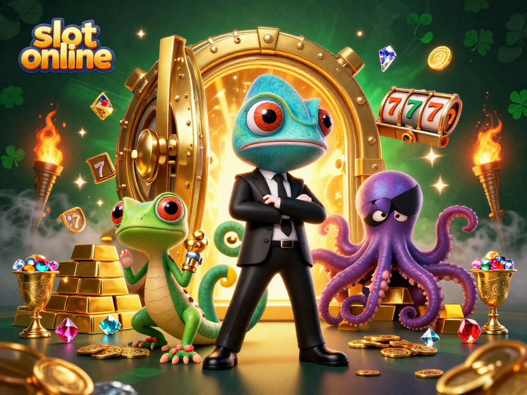 Experience the excitement of slot online games with vibrant characters, treasures, and dynamic action.