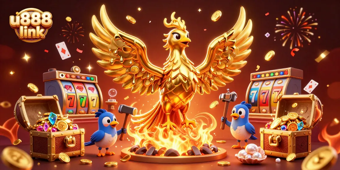 Bet big with u888 link and experience the thrill of winning in this vibrant casino illustration!
