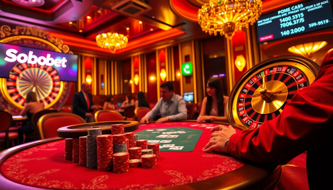 Sbobet offers a thrilling poker experience with vibrant chips and live betting odds in a luxurious setting.
