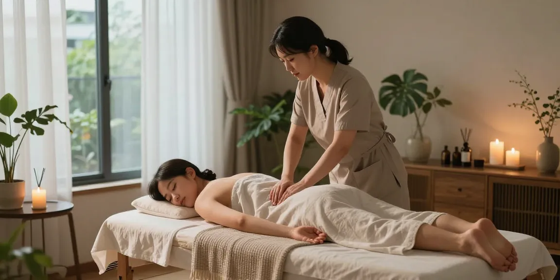 양천구출장안마로 편안하게 힐링하는 모습과 아늑한 실내 분위기