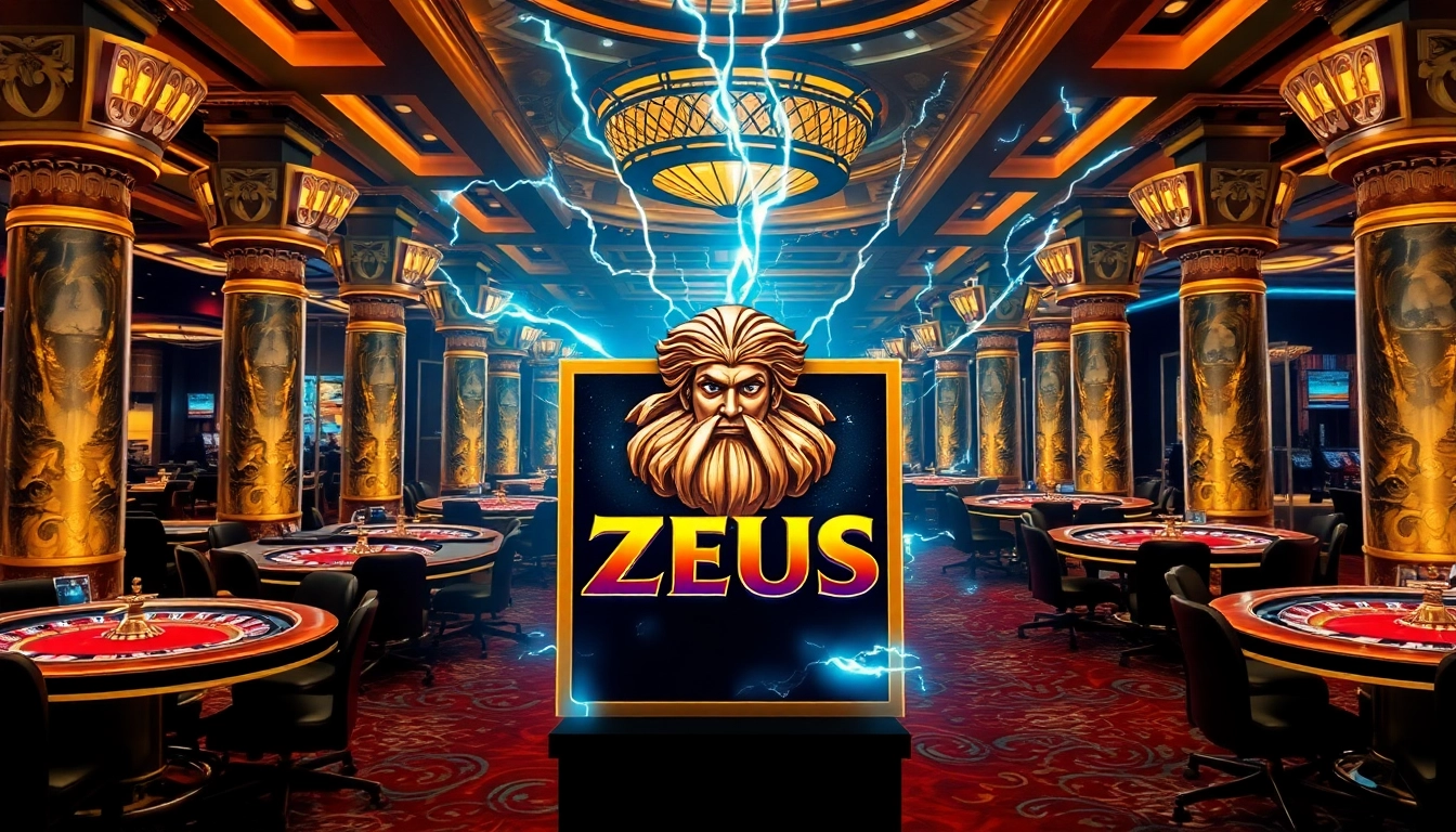 Putar gulungan mesin Zeus di tengah atmosfer kasino yang glamor.