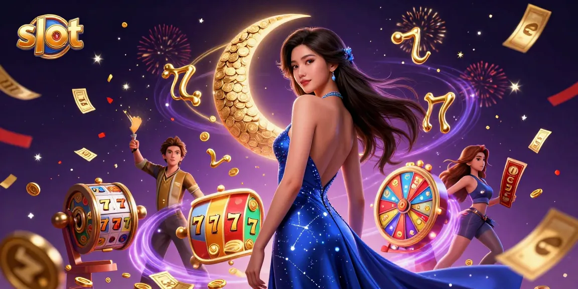 Engage with slot reels and jackpot counters in this vibrant casino-themed illustration.