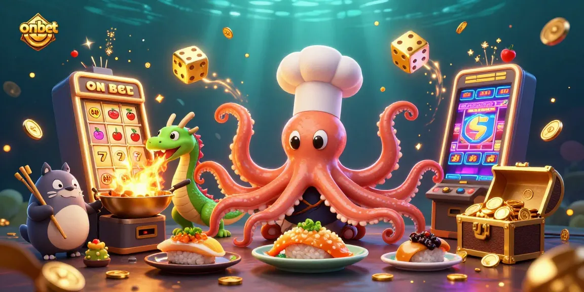 Engage in thrilling gameplay at onbet with a vibrant illustration of animated casino characters and dynamic game elements.