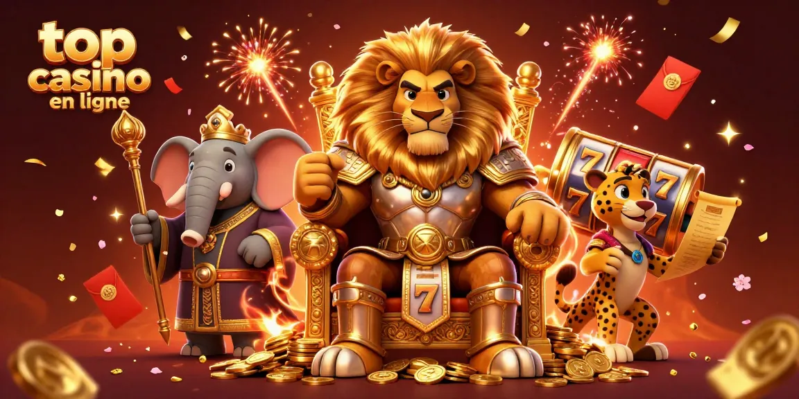 Jouez dans les meilleurs casinos en ligne et vivez une scène 3D vibrante avec des personnages royaux et des éléments de célébration.