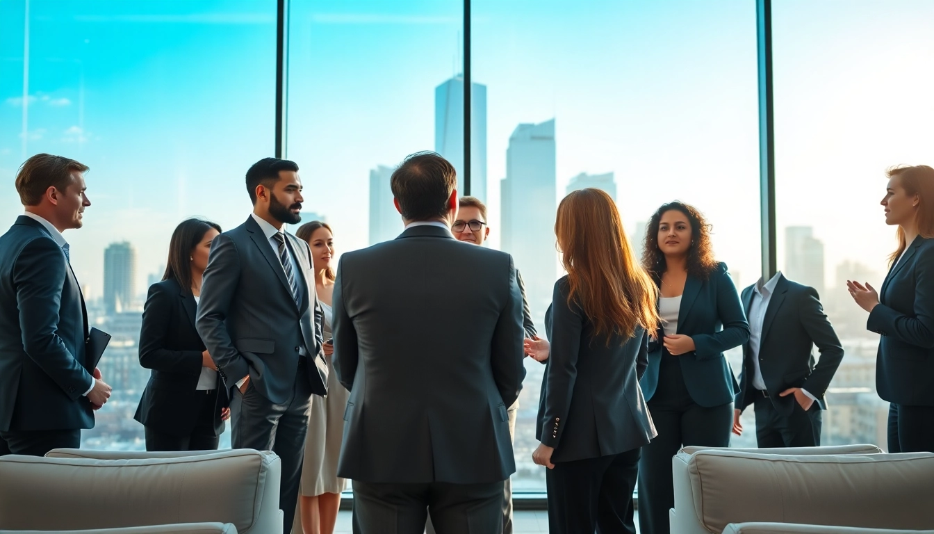 Enhance Leadership Communication through engaging discussions in a modern office environment.
