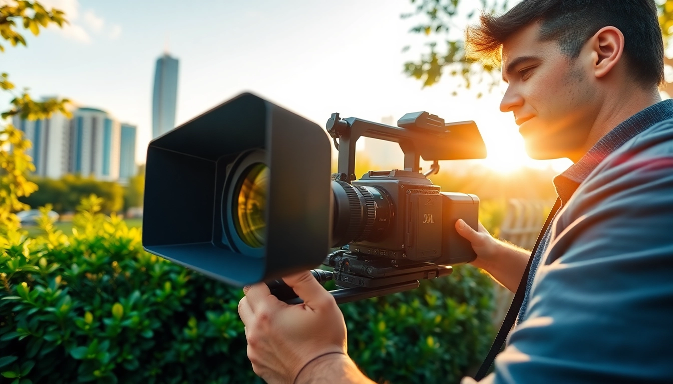 Oronto video production company capturing vibrant outdoor scenes with professional videographer.