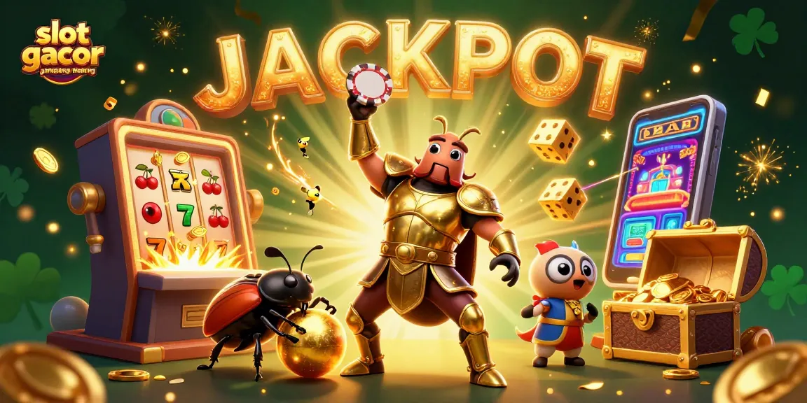 Slot gacor gampang menang dalam ilustrasi 3D menampilkan keuntungannya di kasino online.