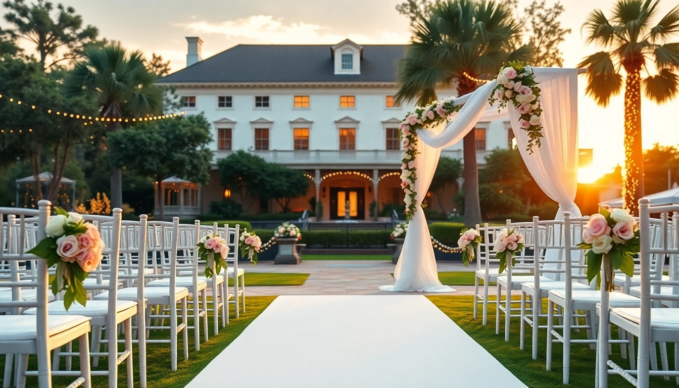 Stunning Jacksonville Wedding Venue featuring elegant outdoor ceremony setup with lush floral decor.