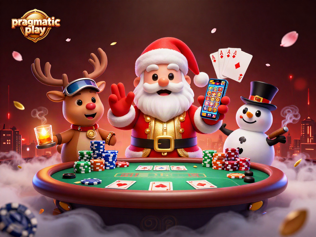 Win big with pragmatiac play at festive casino night featuring Santa and friends!