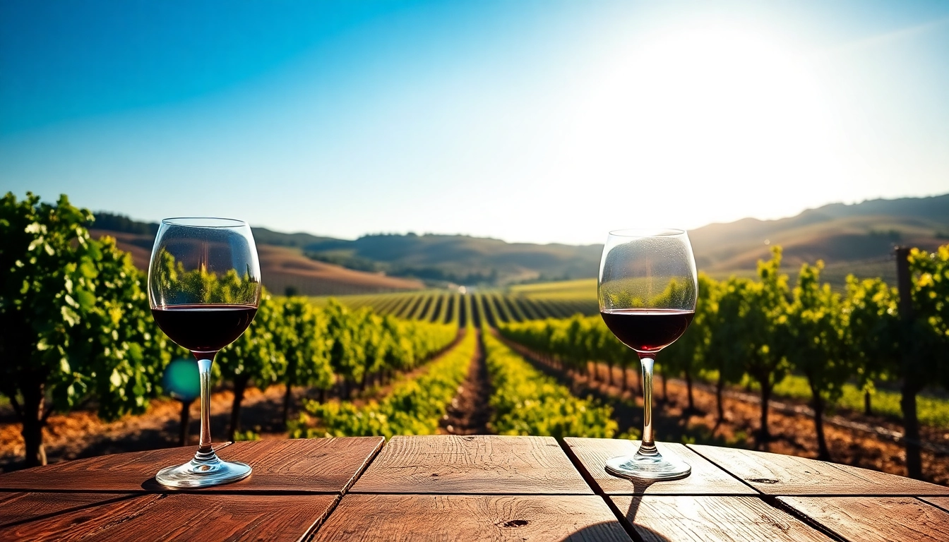 Enjoy Clarksburg wines displayed beautifully in a vineyard setting with an inviting atmosphere.