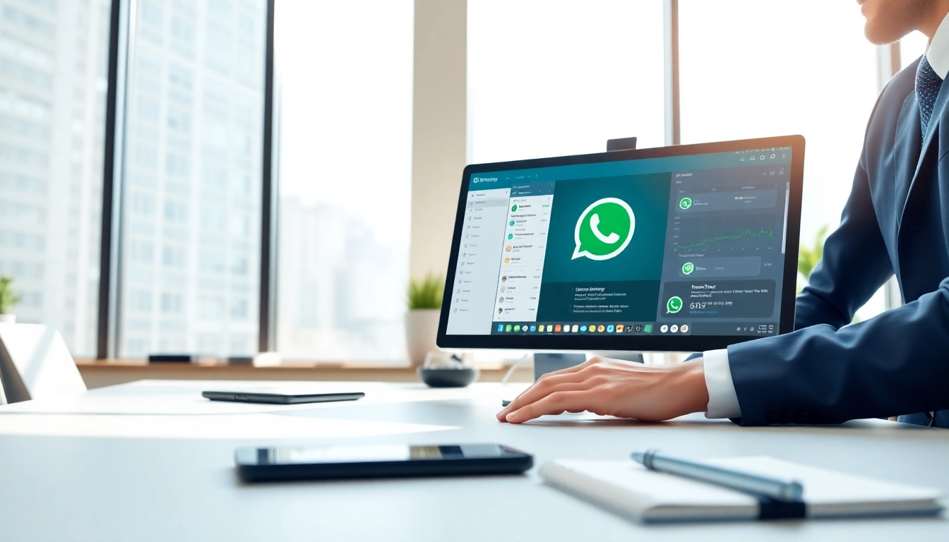 Enhance customer interactions with WhatsApp Smart CRM in a modern workspace.