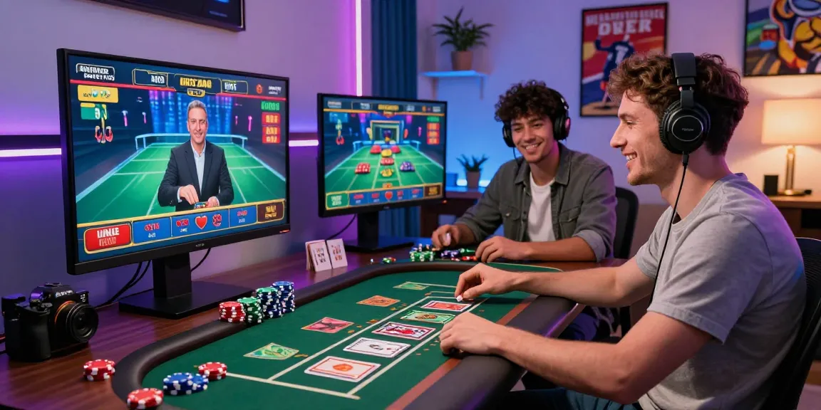Engaged player enjoying live dealer games while gaining insights on 瞭解內容 in a vibrant online gambling setup