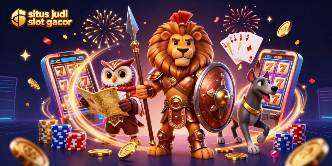 Engage with situs judi slot gacor in this thrilling scene featuring dazzling gold coins and action-packed slot reels.