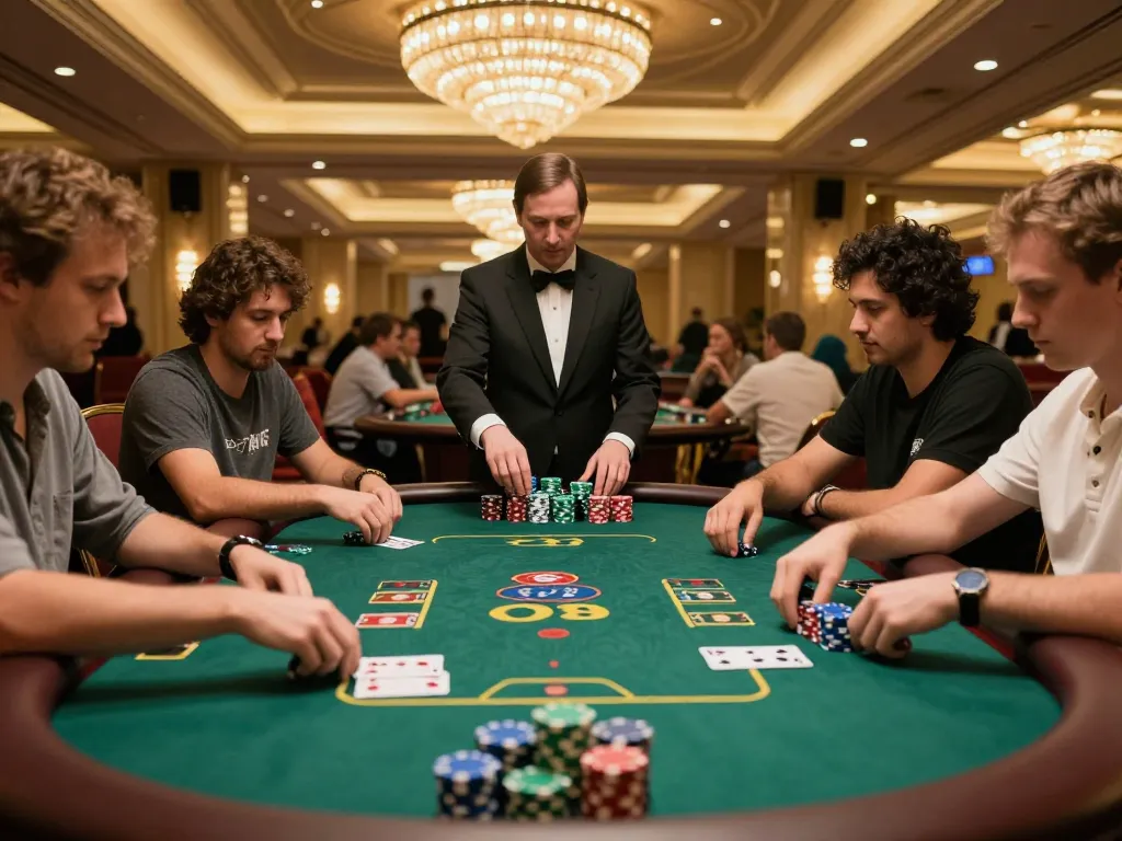 Players enjoy a high-stakes game at QQ88 casino, showcasing the excitement of poker.
