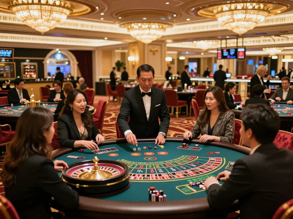 Experience thrilling gameplay at YowesJP's Macau casino with exciting roulette action and vibrant players.