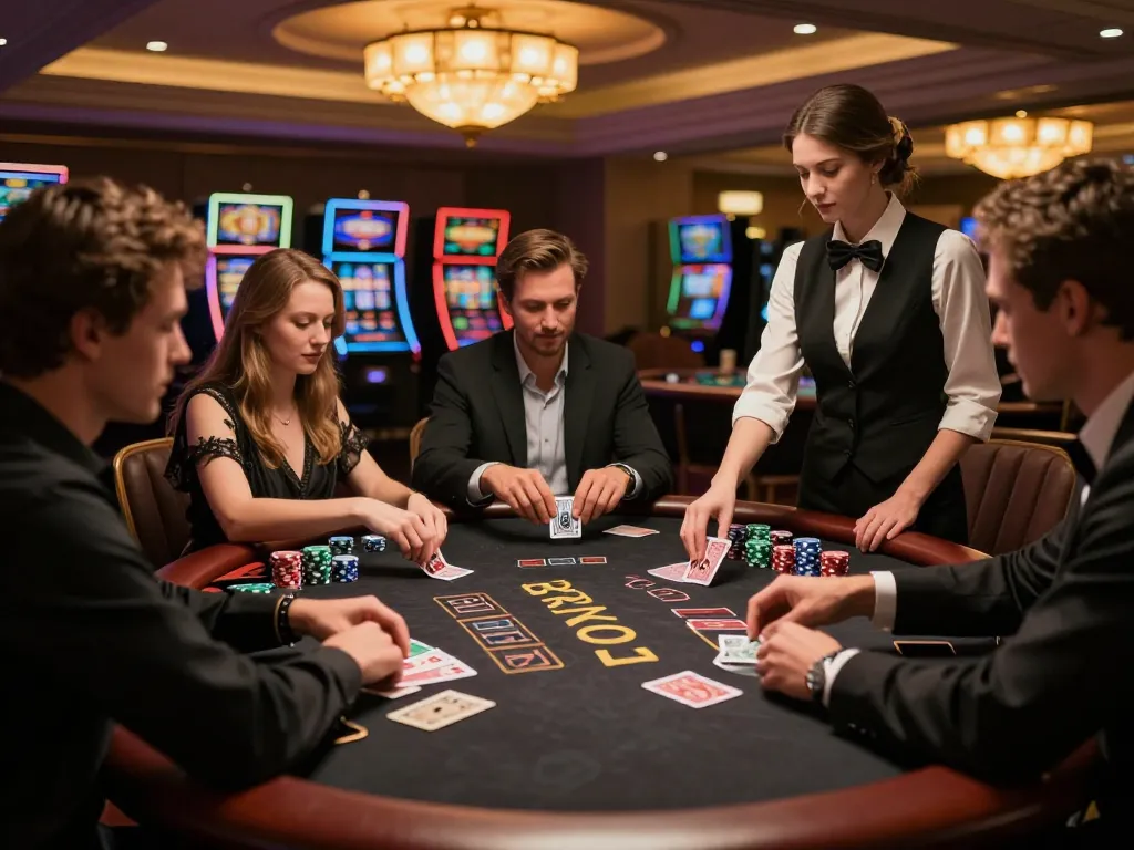 KK55 players engaging in an exciting blackjack game, showcasing intense moments and strategy.