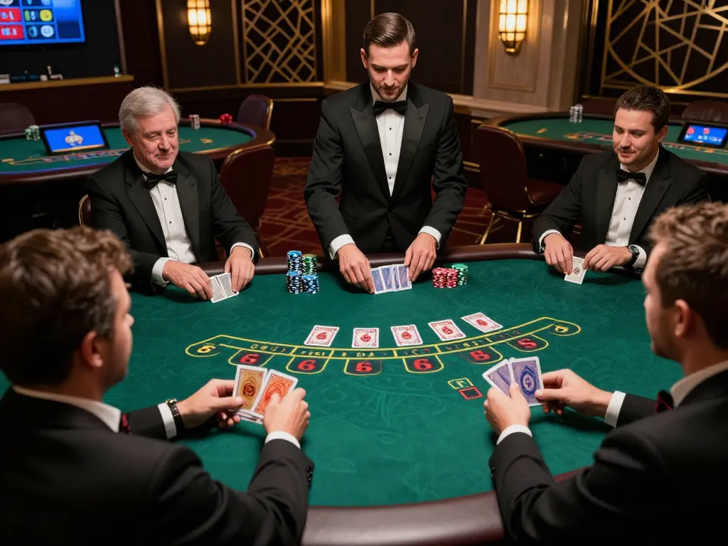 Engaging live dealer baccarat game scene at 8kbetbh with players betting strategically.