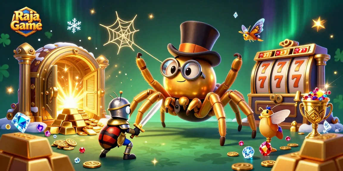 Log in to Raja Game for exciting casino adventures with the giant tarantula and beetle knight.