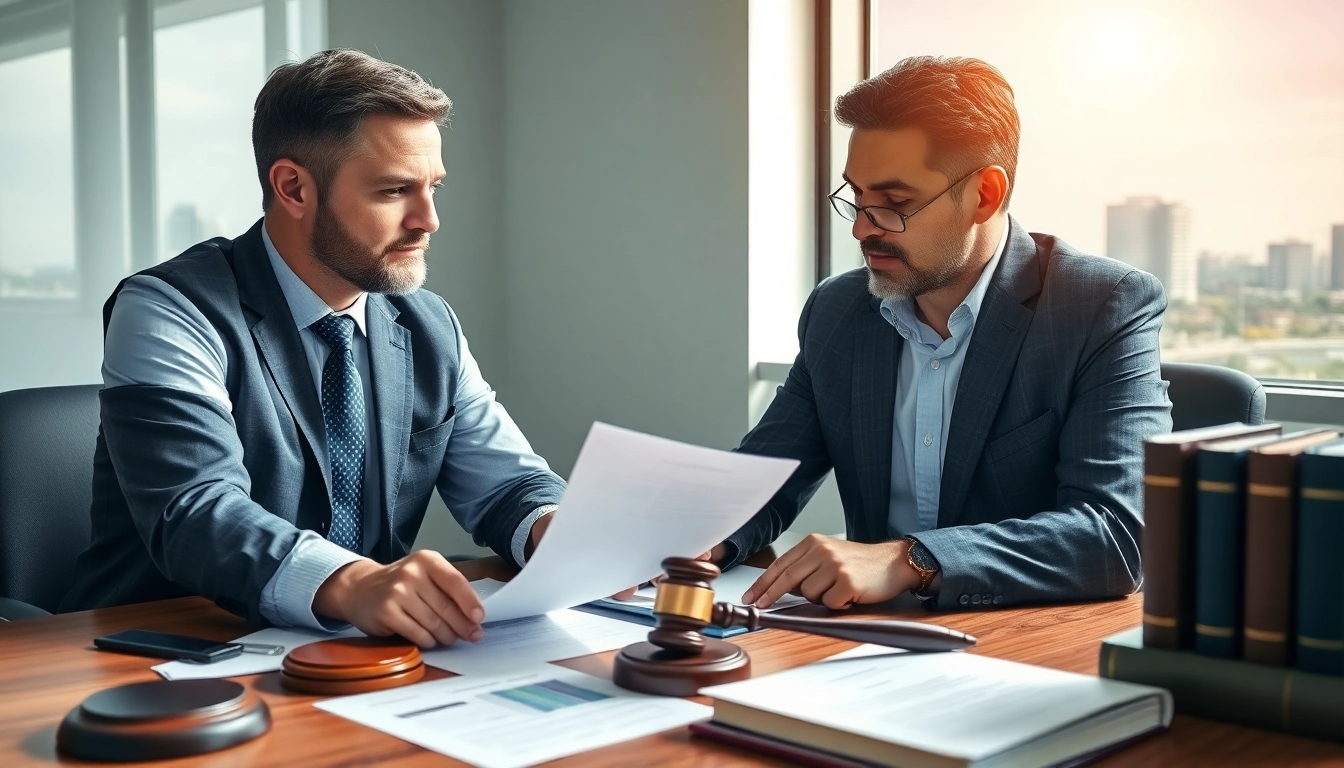 Clearwater truck accident attorney consulting a client in a professional office.