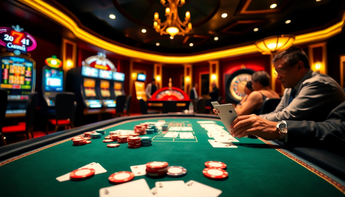 Casino gaming scene featuring situs aresgacor poker table and vibrant atmosphere.