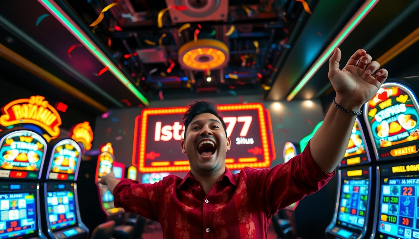 Menggembirakan pengalaman pemain di Istana777 Situs dengan suasana pesta dan kemenangan yang menyenangkan.