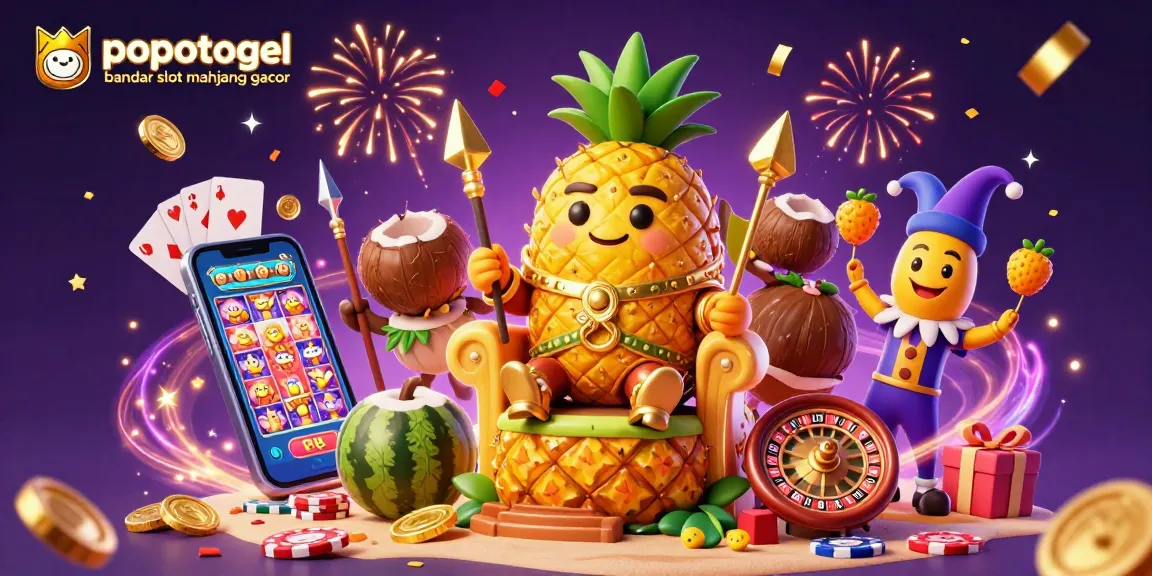 Engage with popotogel bandar slot mahjong gacor in a vibrant casino scene featuring bursting golden coins and lively characters.