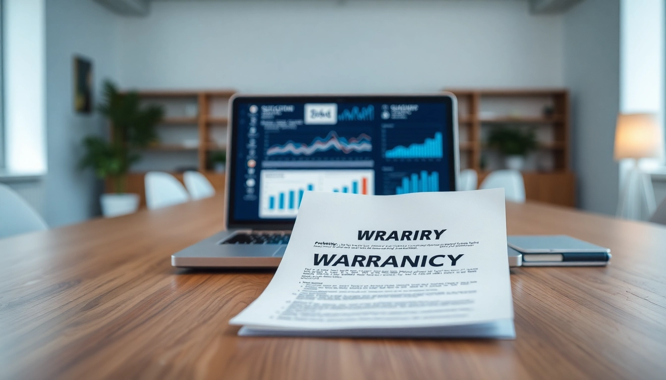 Engaging warranty documentation highlighting warranty company with clear exclusions, organized at a desk.