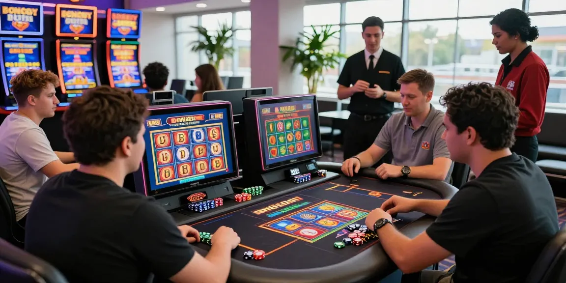 Engaged players exploring Bonus Buy slots at a vibrant casino, showcasing the excitement of https://chagency.co.uk.