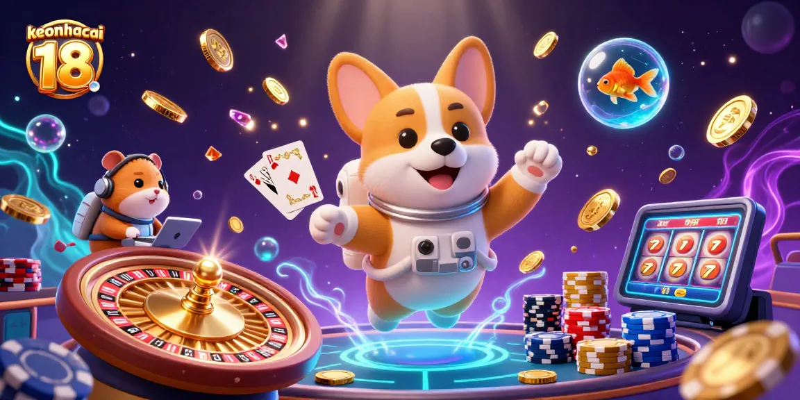 Engage with the keonhacai 18 experience in a vibrant space casino scene full of dynamic elements.