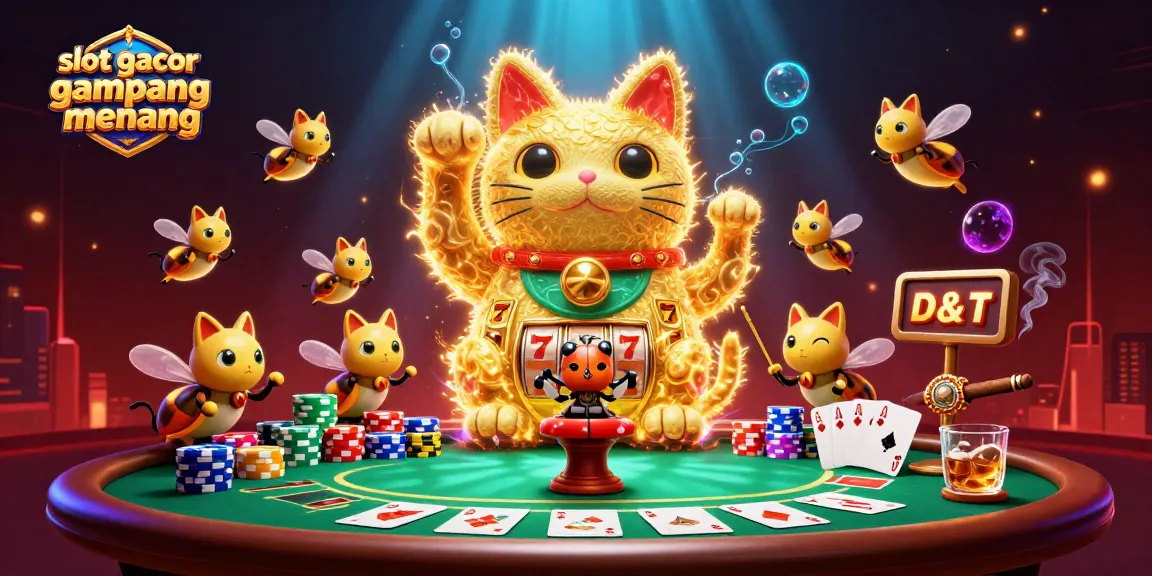 Gali kemenangan dengan slot gacor gampang menang dan simbol kasino berkilau.