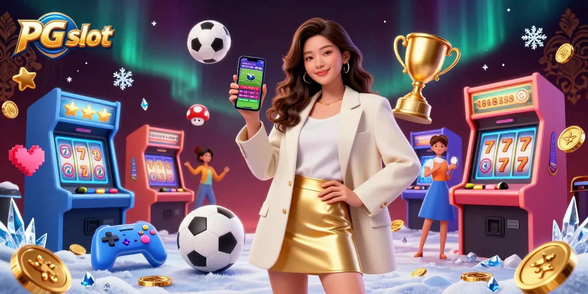 Engage with the exciting PG slot scene showcasing slots, trophies, and vibrant casino elements.
