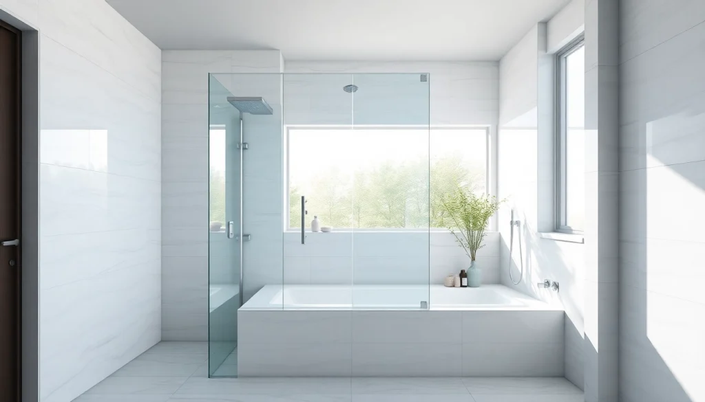 Admire the elegant paroi de douche enhancing a modern bathroom's aesthetic.