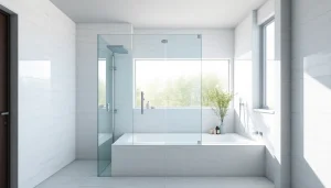 Admire the elegant paroi de douche enhancing a modern bathroom's aesthetic.