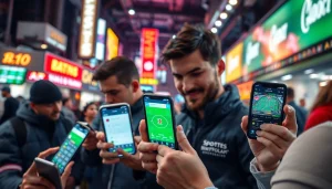 Engaged users placing bets with the best sports betting apps India in a vibrant urban setting.