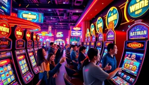 Menangkan dengan batman138 slot dalam suasana kasino yang meriah dan penuh warna.