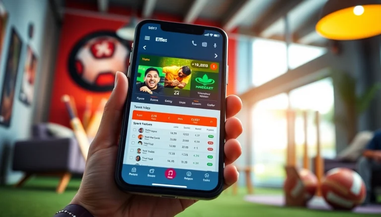 Engage with the best sports betting apps India through a vibrant mobile interface showcasing betting features.